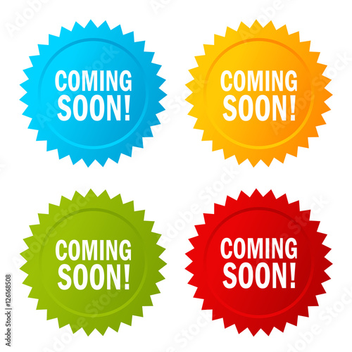 Coming soon star sticker icon
