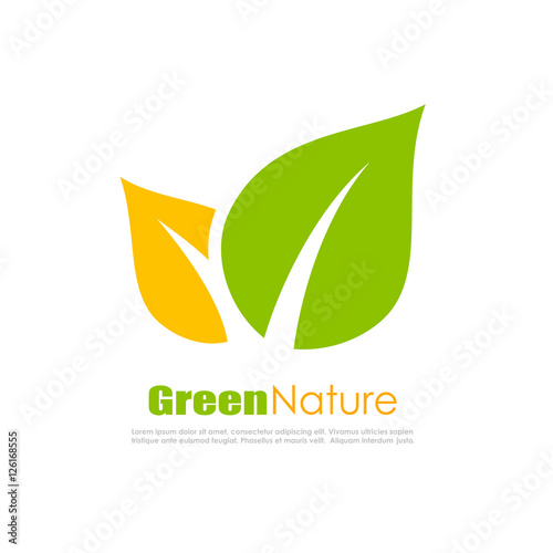 Green natural leaf logo