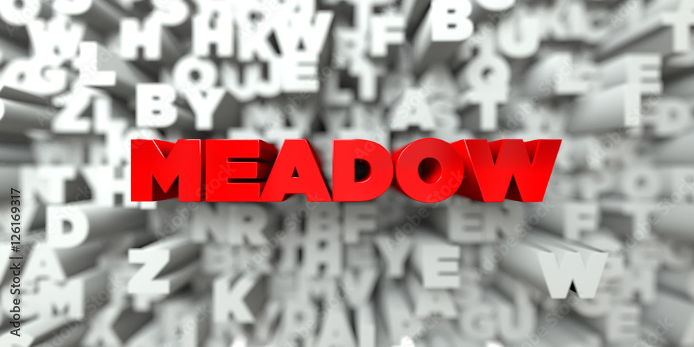 MEADOW - Red text on typography background - 3D rendered royalty free stock image. This image can be used for an online website banner ad or a print postcard. MEADOW - Red text on typography background - 3D rendered royalty free stock image. This image can be used for an online website banner ad or a print postcard.