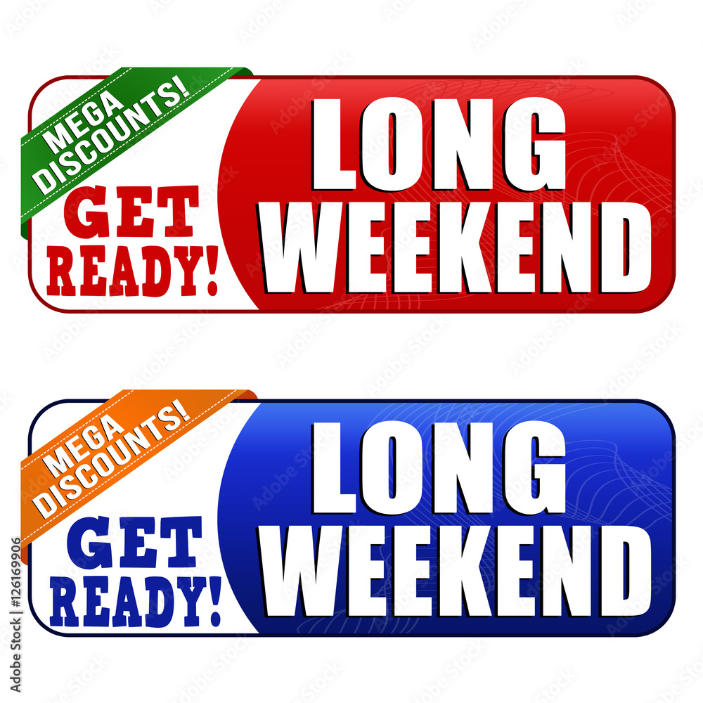 Fototapeta premium Long weekend banners set
