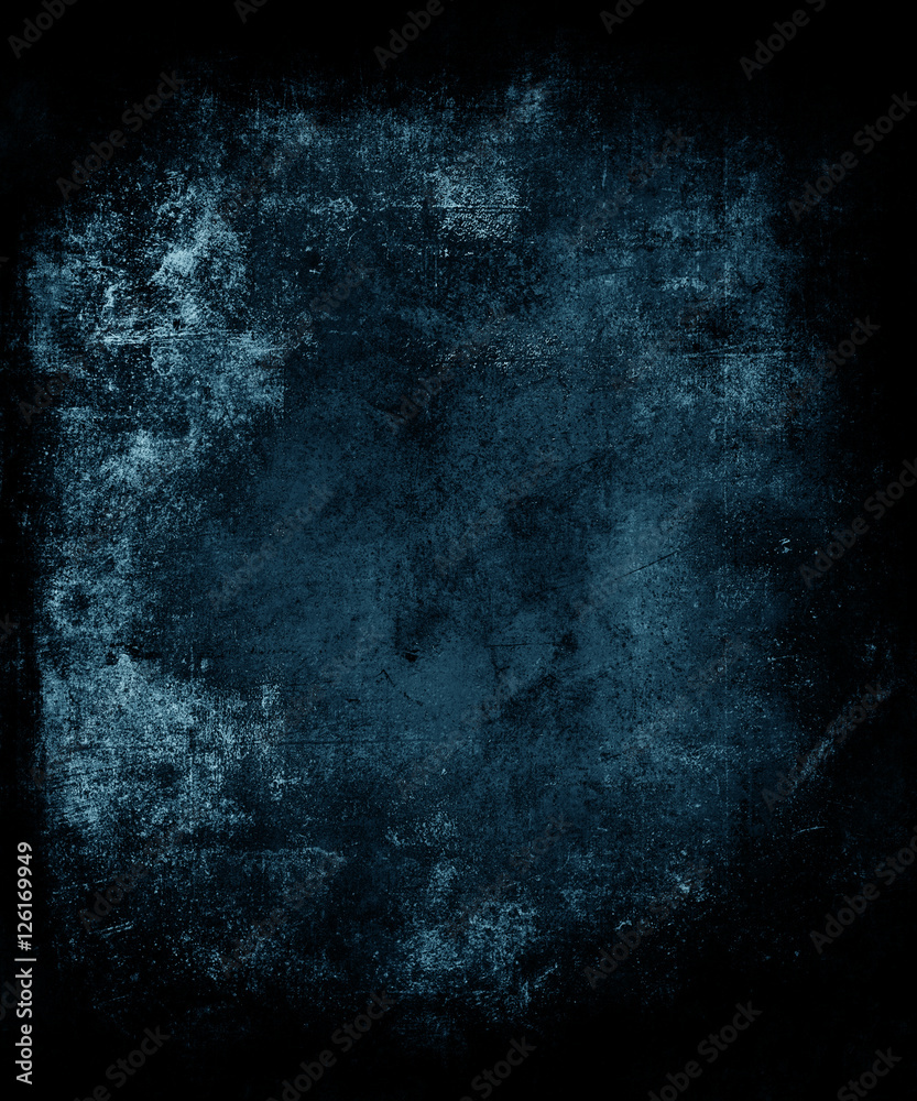 Obraz premium blue grunge texture, scary dark background
