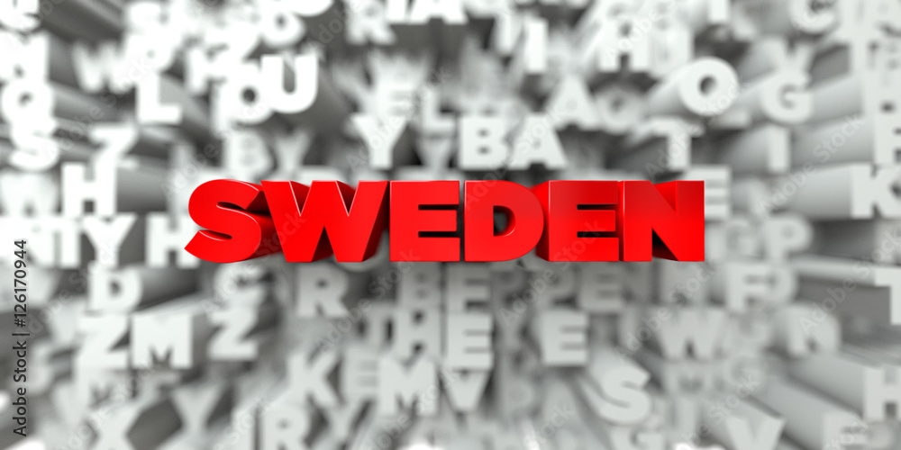 SWEDEN - Red text on typography background - 3D rendered royalty free stock image. This image can be used for an online website banner ad or a print postcard. SWEDEN - Red text on typography background - 3D rendered royalty free stock image. This image can be used for an online website banner ad or a print postcard.