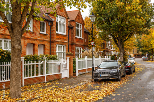 Photography Chiswick suburb street in autumn, London