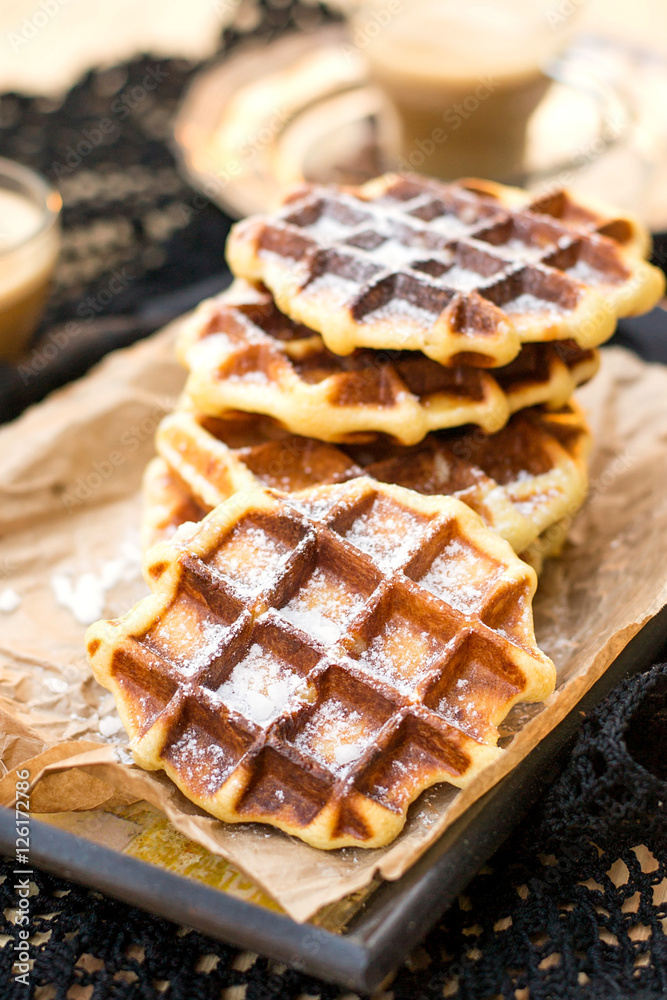 Liege waffles with pearl sugar Liege waffles with pearl sugar