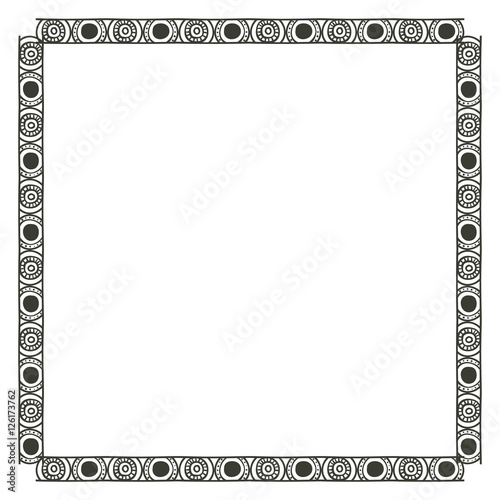 boho frame icon. Bohemic ornament indian and decoration theme. Black and white design. Vector illustration