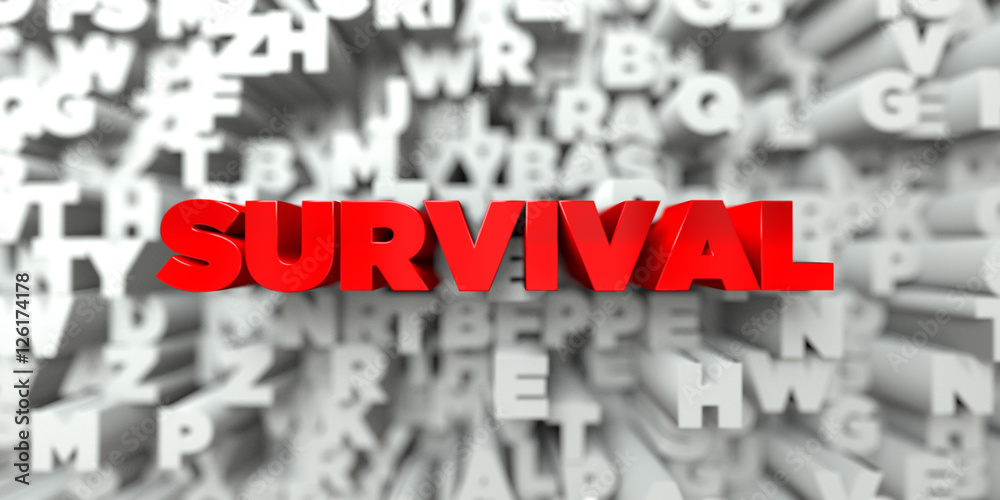 SURVIVAL - Red text on typography background - 3D rendered royalty free stock image. This image can be used for an online website banner ad or a print postcard. SURVIVAL - Red text on typography background - 3D rendered royalty free stock image. This image can be used for an online website banner ad or a print postcard.