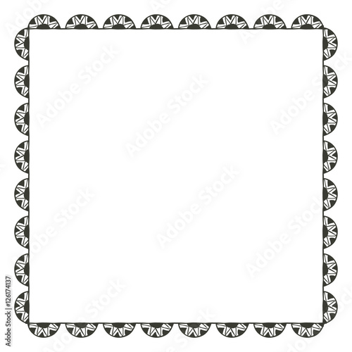 boho frame icon. Bohemic ornament indian and decoration theme. Black and white design. Vector illustration