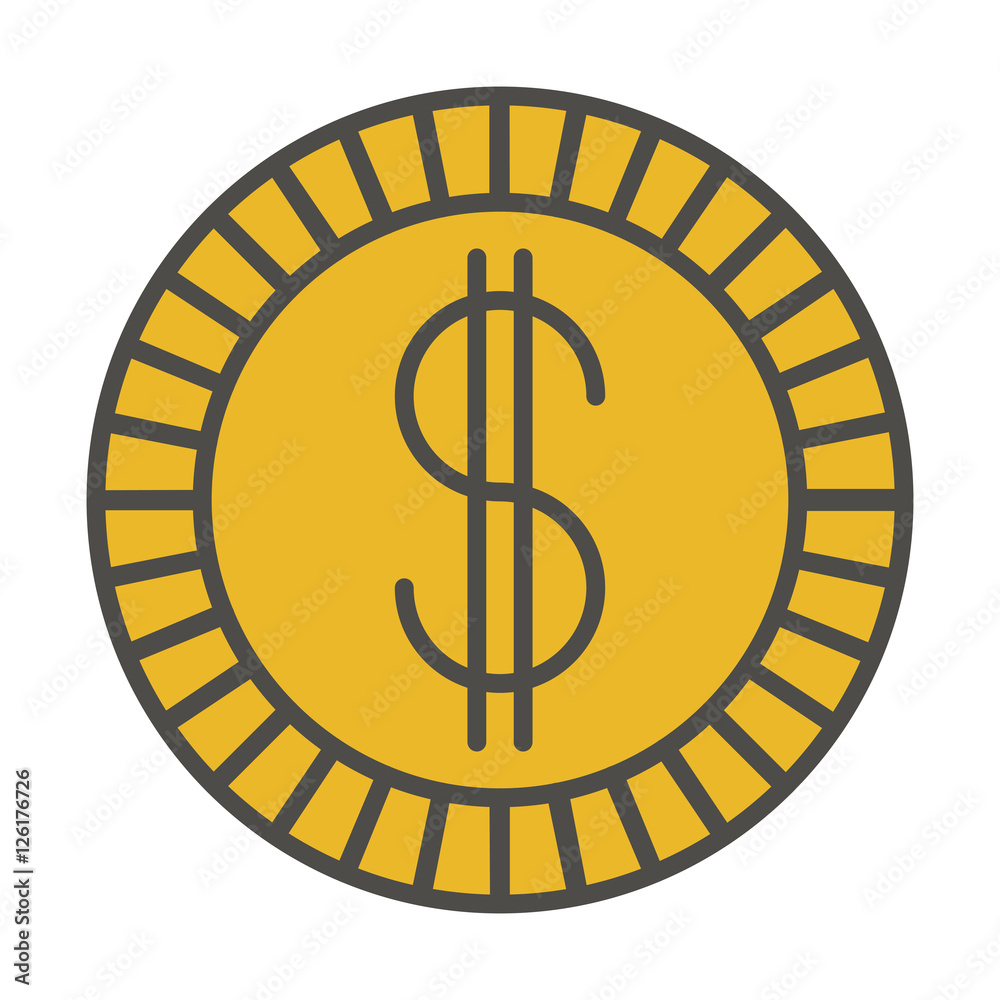 Coin icon. Money financial item commerce market and payment theme. Isolated design. Vector illustration Coin icon. Money financial item commerce market and payment theme. Isolated design. Vector illustration