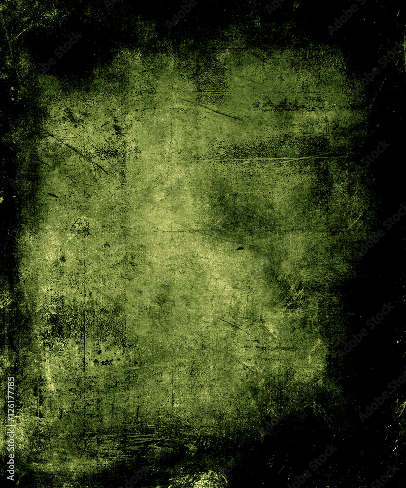 Scary abstract vintage grunge background with faded central area for your  text or picture, scratched halloween green background Stock Photo | Adobe  Stock