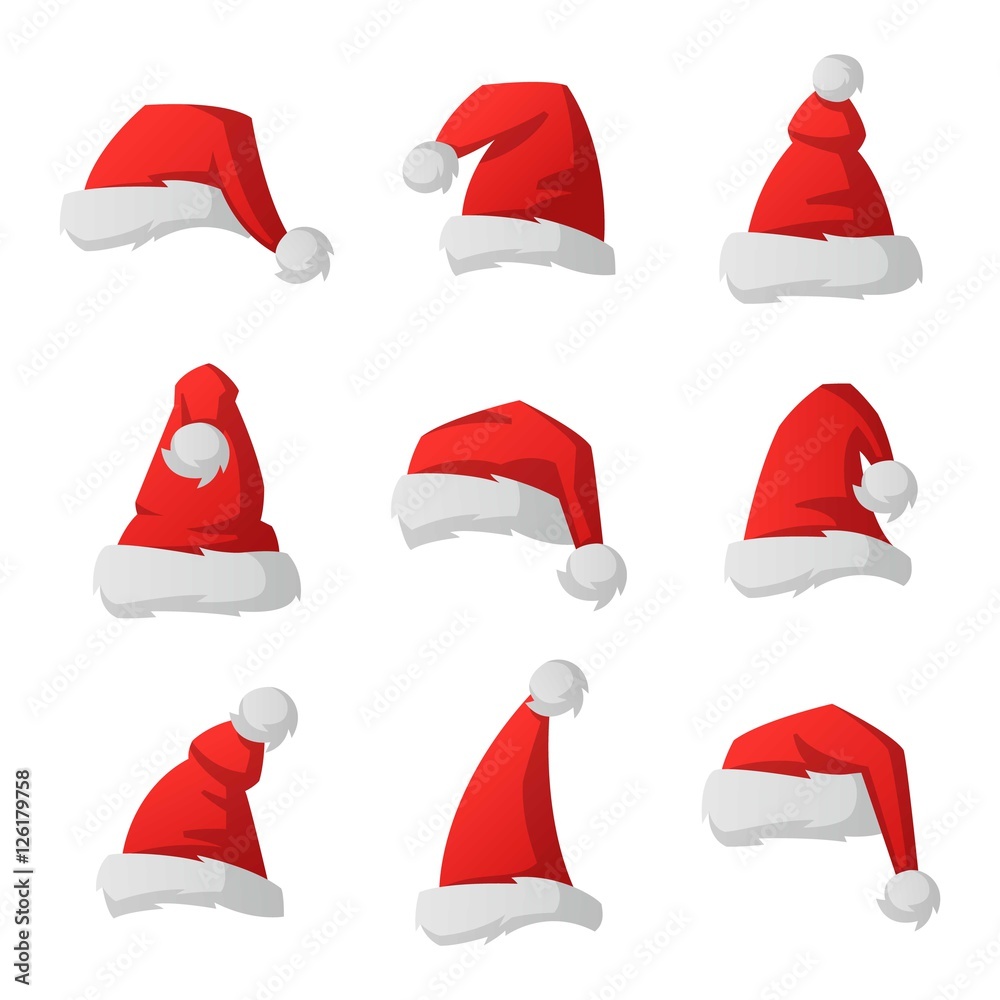 Santa christmas hat vector illustration. Santa christmas hat vector illustration.
