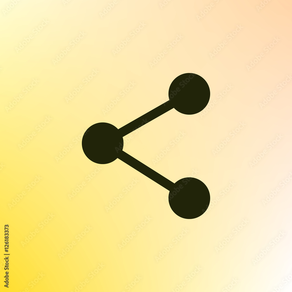 Flat paper cut style icon of share Flat paper cut style icon of share