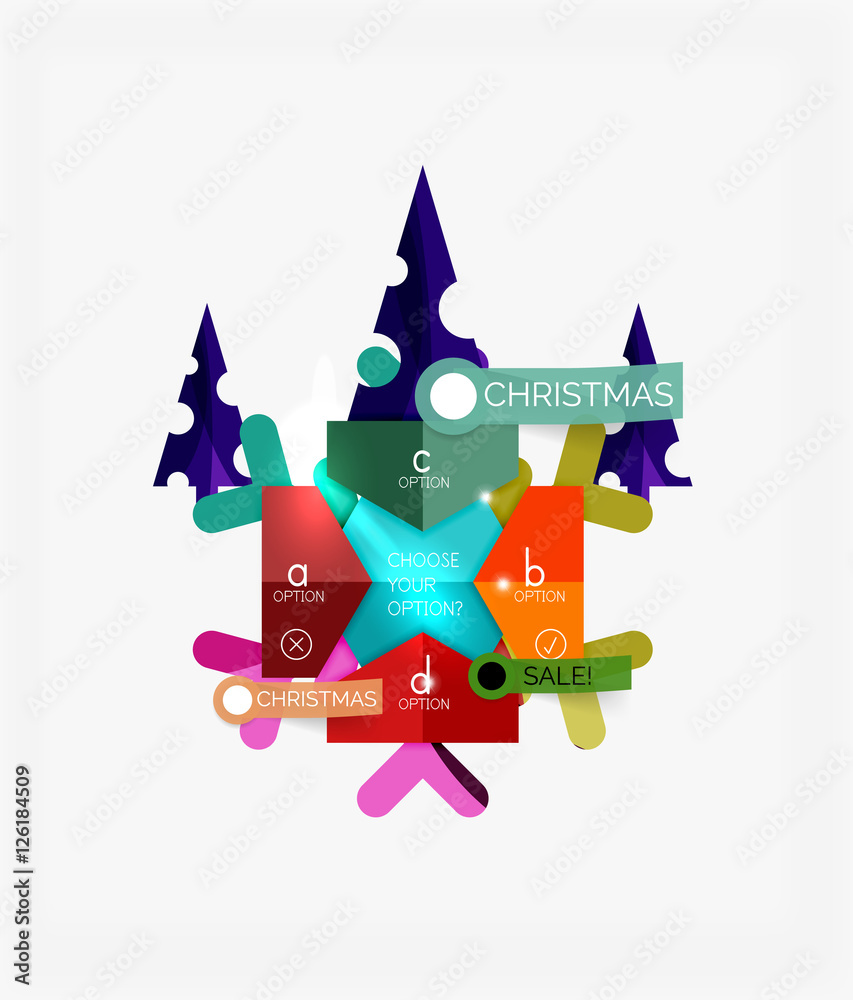Modern paper Christmas stickers