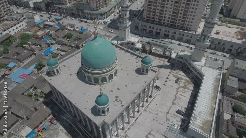 Aerial footage of mosque in China