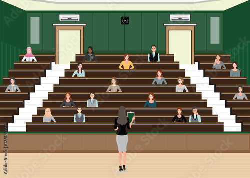 Business woman Conference or Presentation at Audience conference