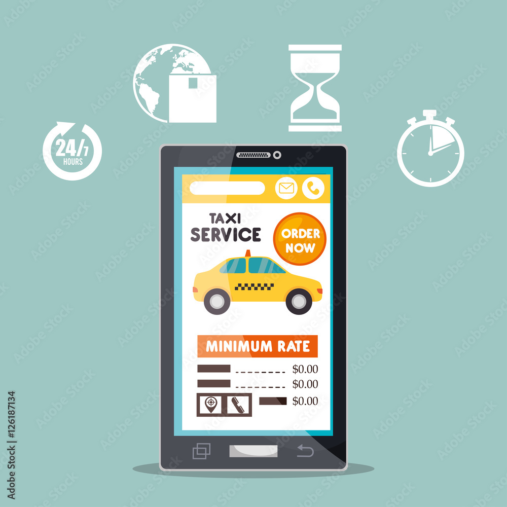 taxi mobile app icons media vector illustration eps 10