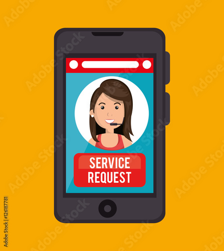 service request call center girl vector illustration eps 10