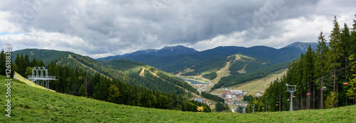 Carpathian Mountains  Bukovel  ski resort. Ukraine.