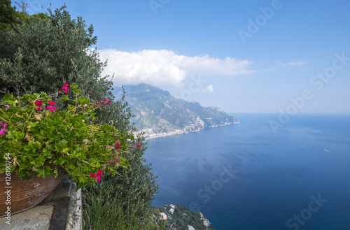 View from Terrace of Infinity in Villa Cimbrone Gardens, Ravello, Italy