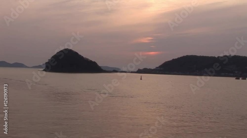 Japanese Coastline at Sunset photo