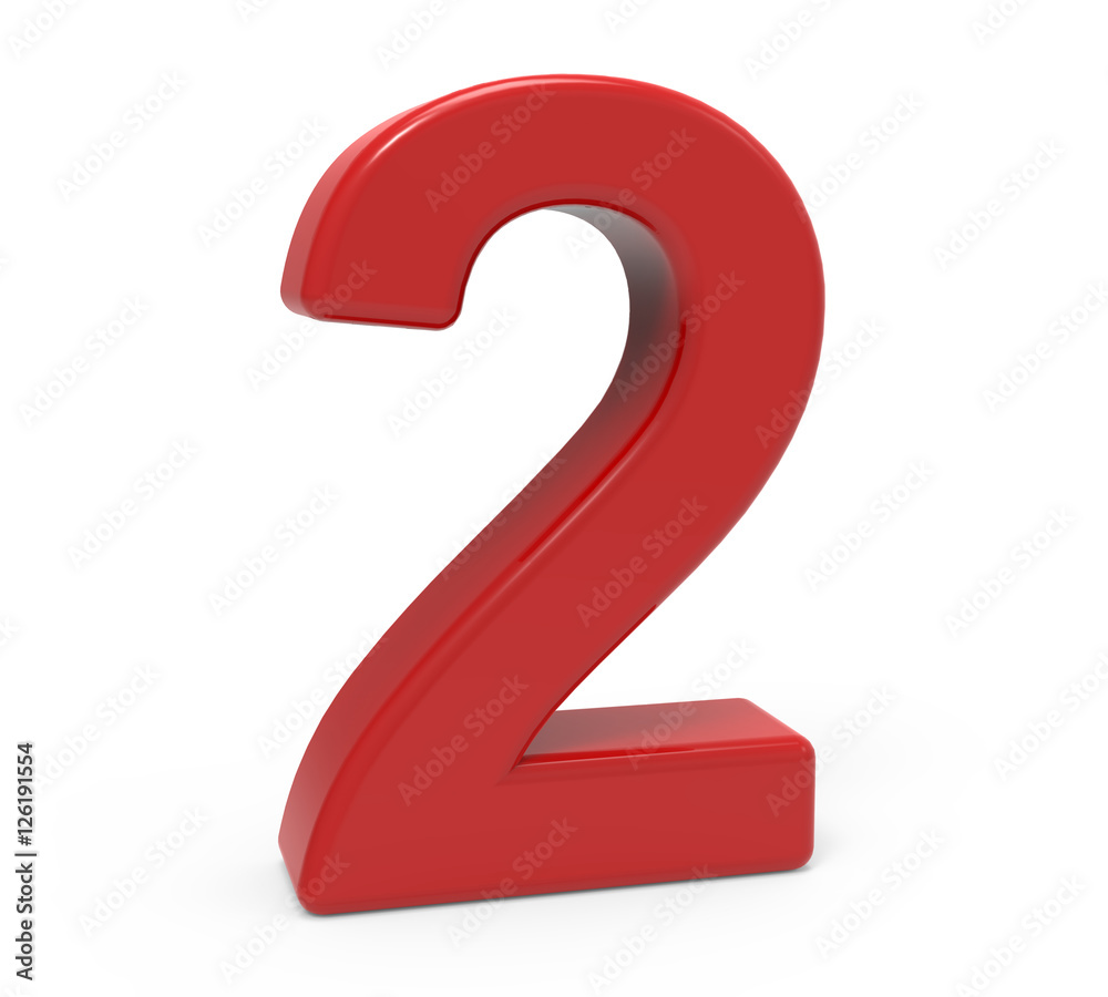 3d red number 2 3d red number 2