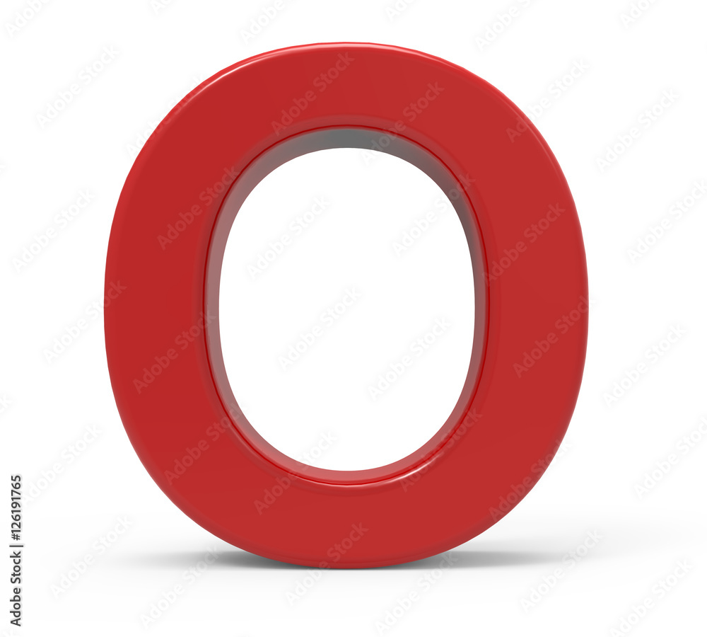 3d red letter O 3d red letter O