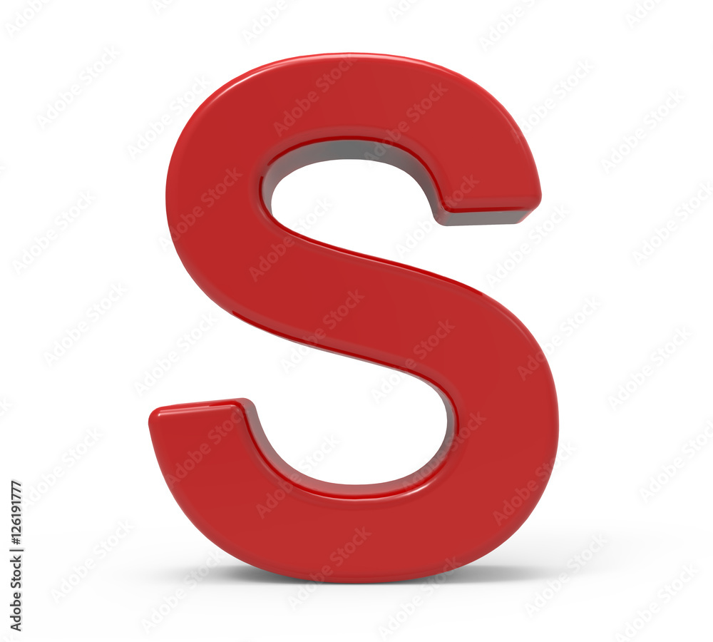 3d red letter S 3d red letter S