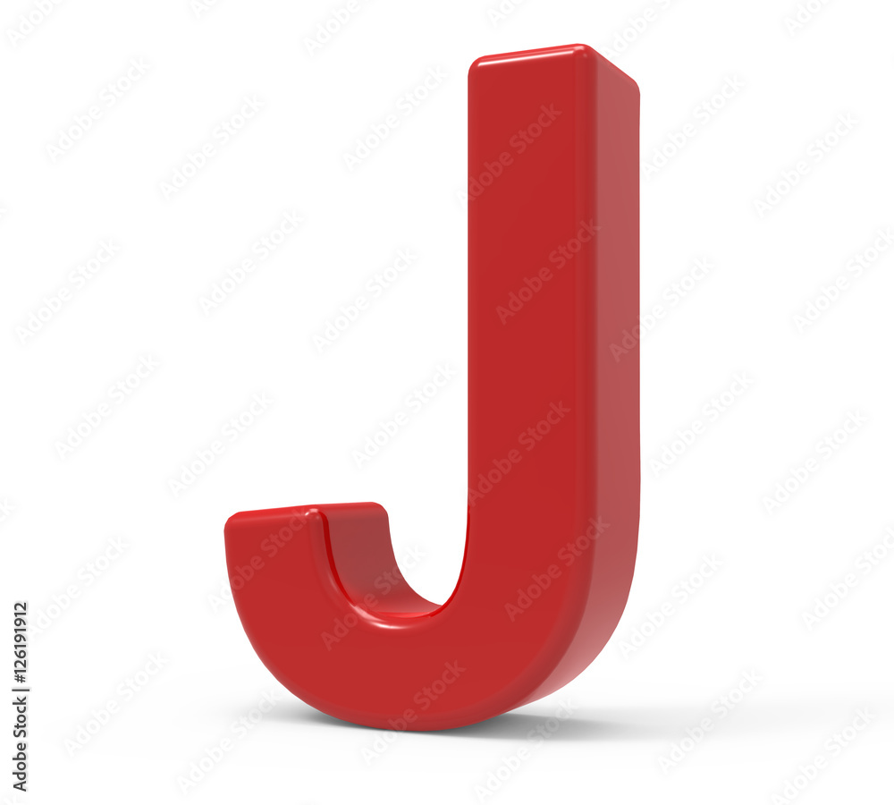 3d red letter J 3d red letter J