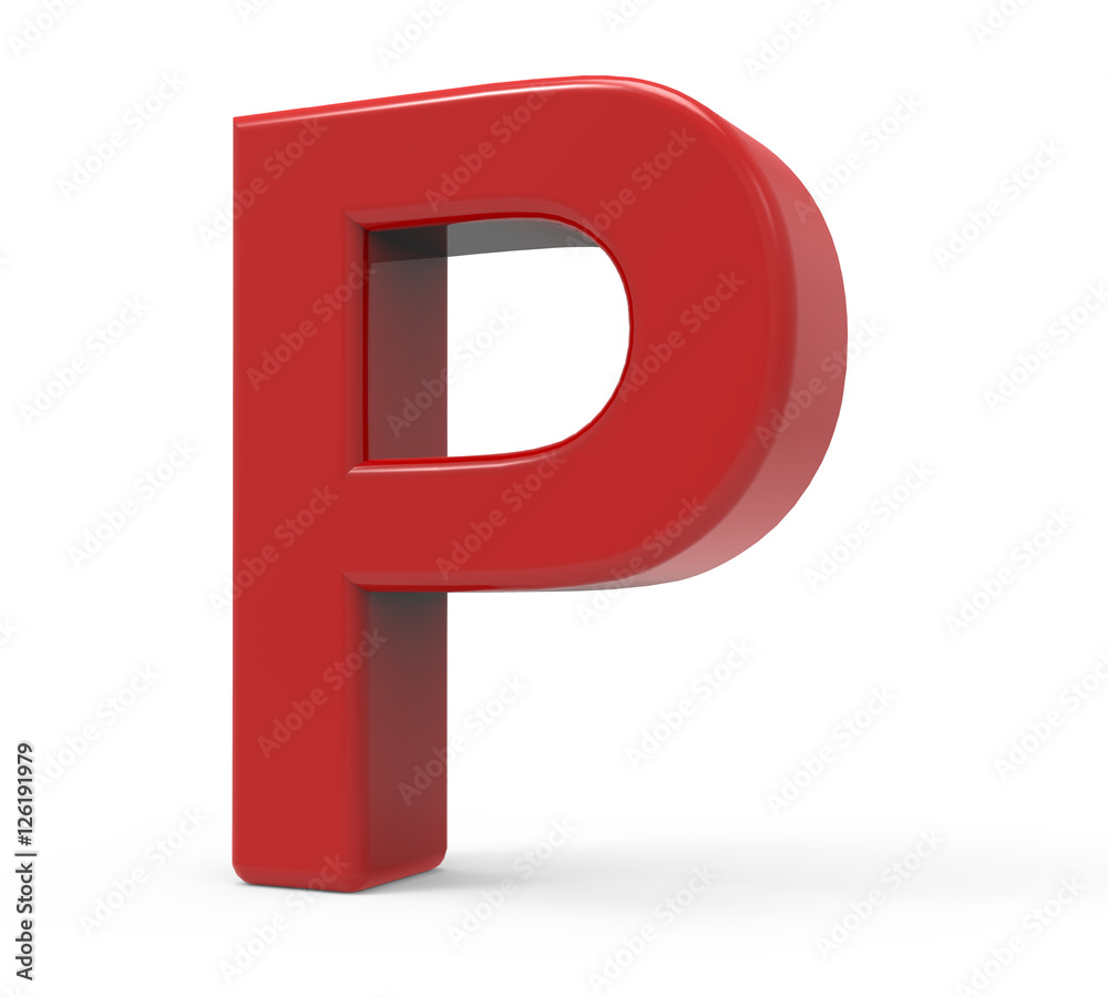 3d red letter P 3d red letter P