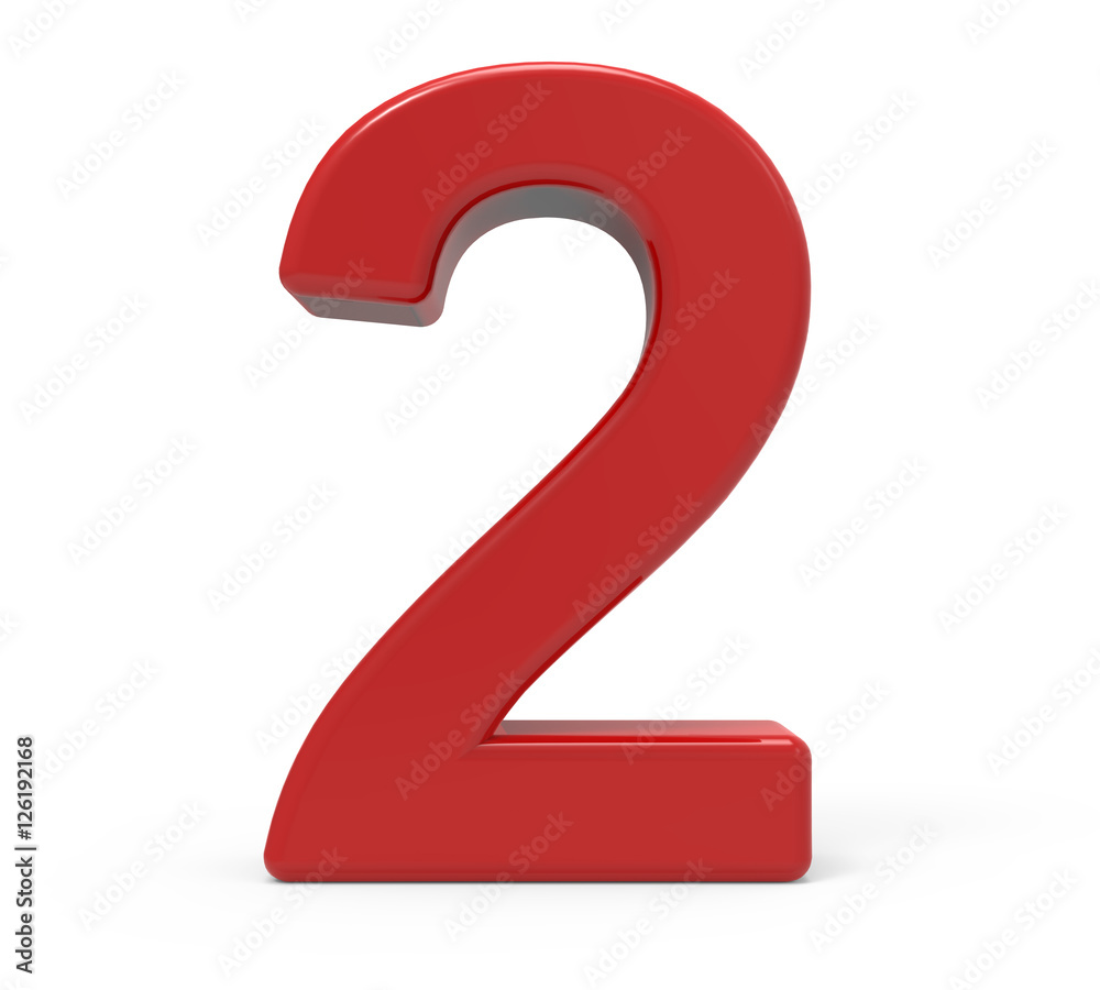 3d red number 2 3d red number 2