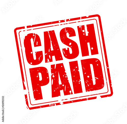 CASH PAID red stamp text