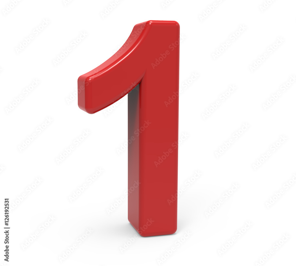 3d red number 1 3d red number 1
