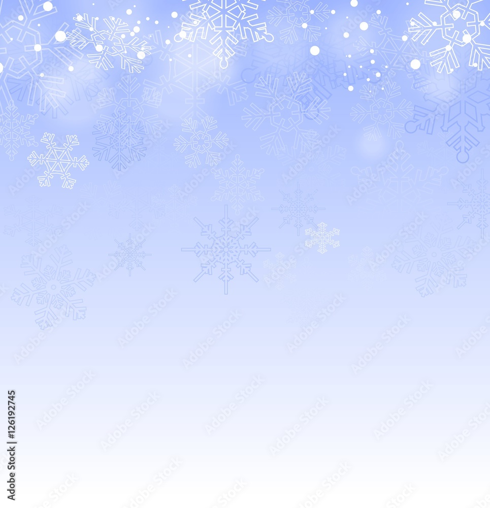 abstract blue Christmas background with snowflakes