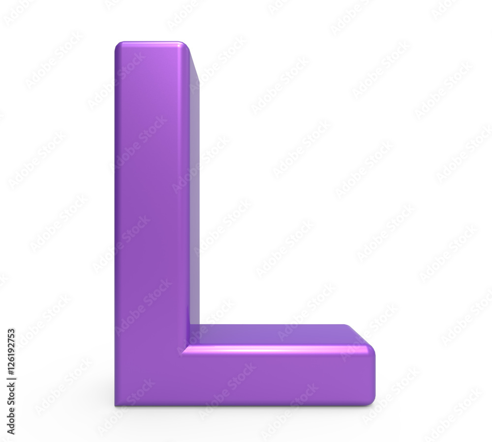 3d purple letter L 3d purple letter L