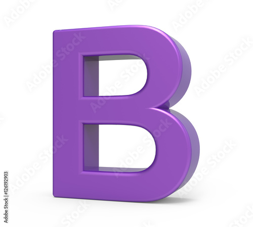 3d purple letter B