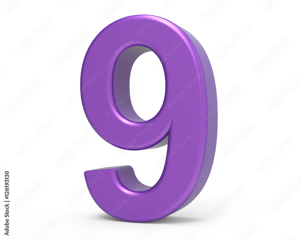 3d purple number 9 3d purple number 9