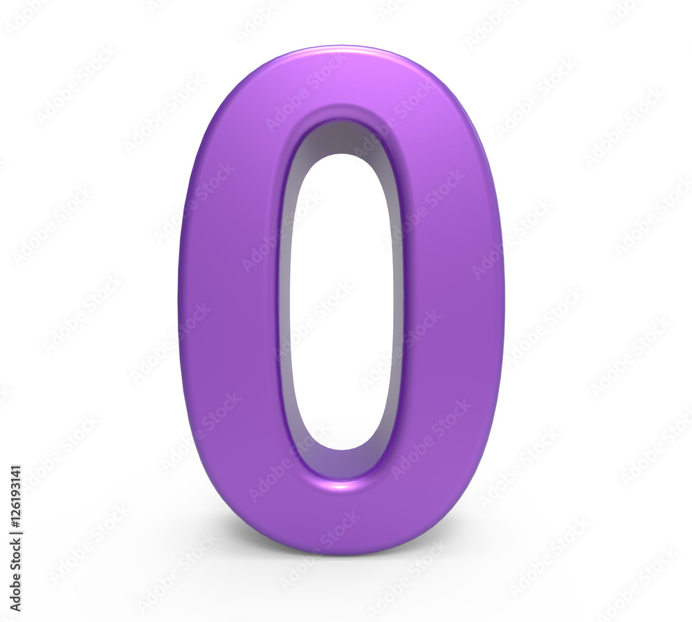 3d purple number 0