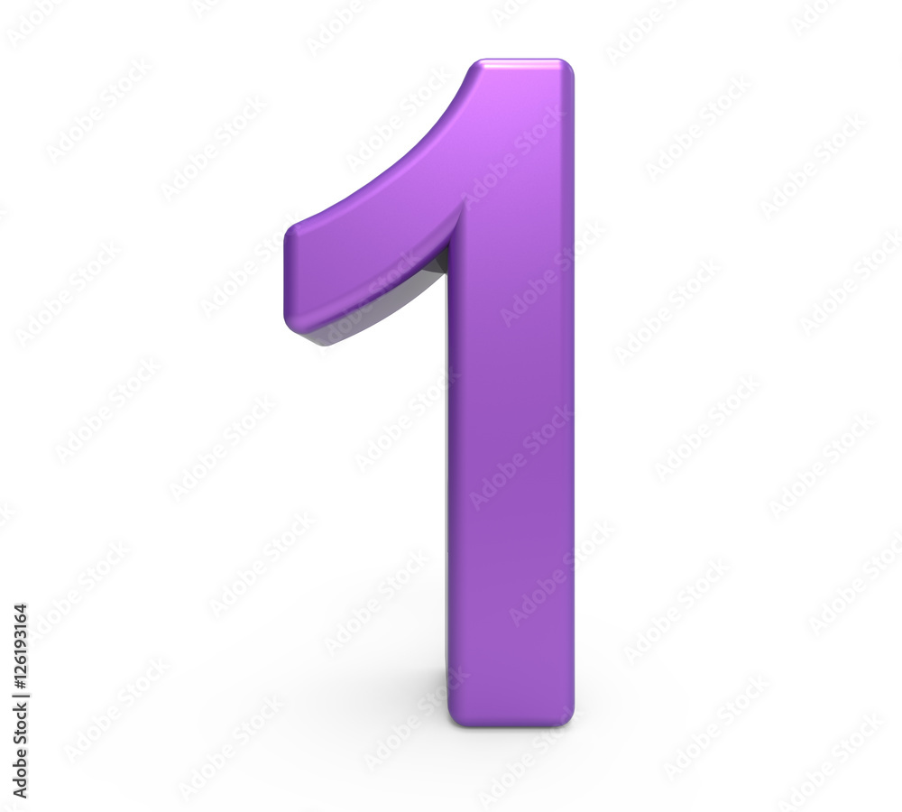 3d purple number 1 3d purple number 1