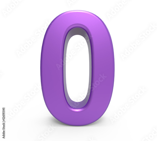 3d purple number 0
