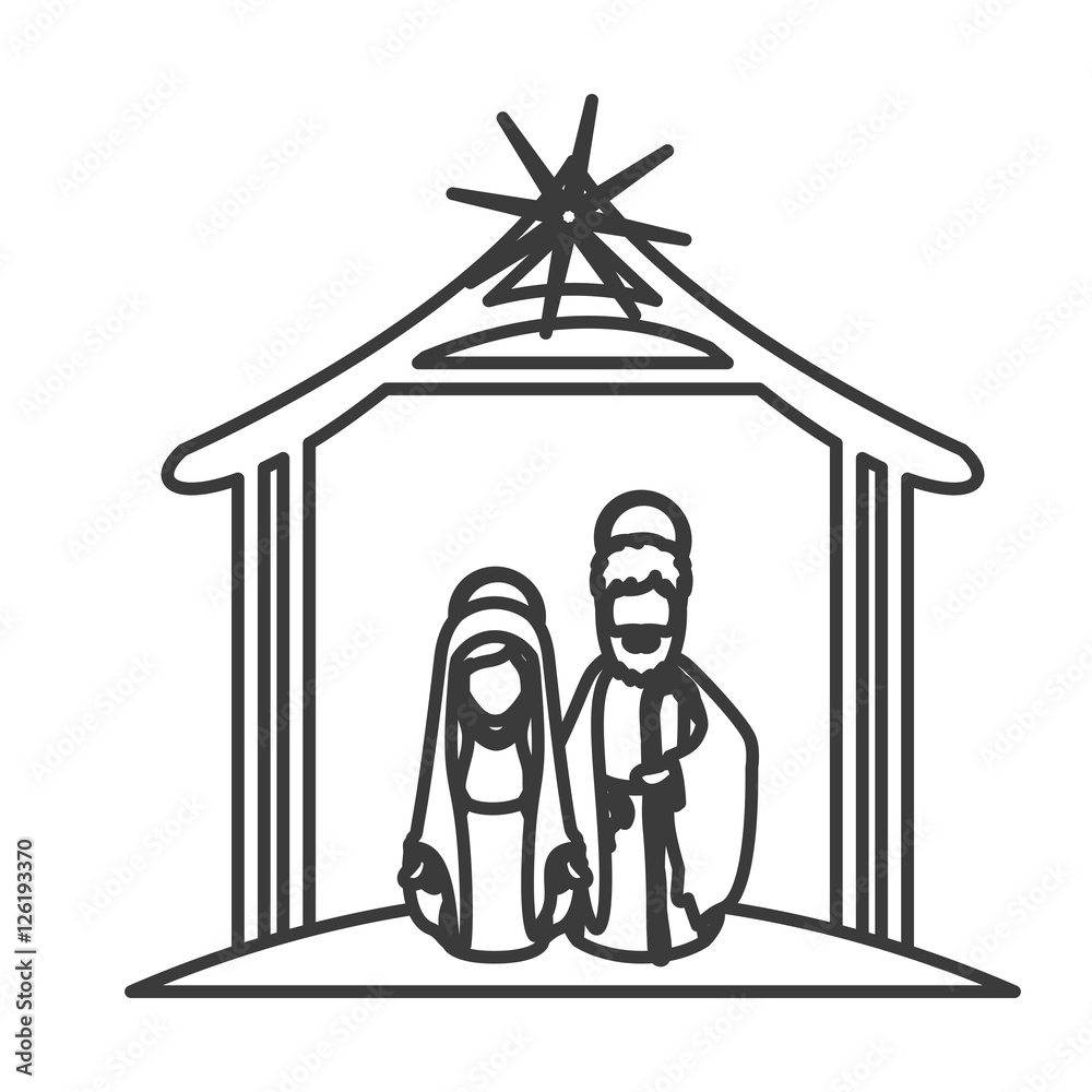 Mary and joseph cartoon icon. Holy night family christmas and betlehem  theme. Isolated design. Vector illustration Stock Vector | Adobe Stock