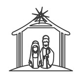 Mary and joseph cartoon icon. Holy night family christmas and betlehem theme. Isolated design. Vector illustration