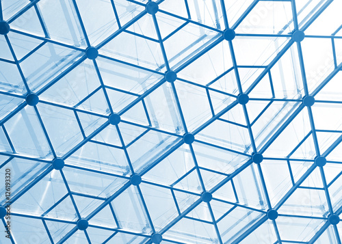 Glass roof with hexagon pattern