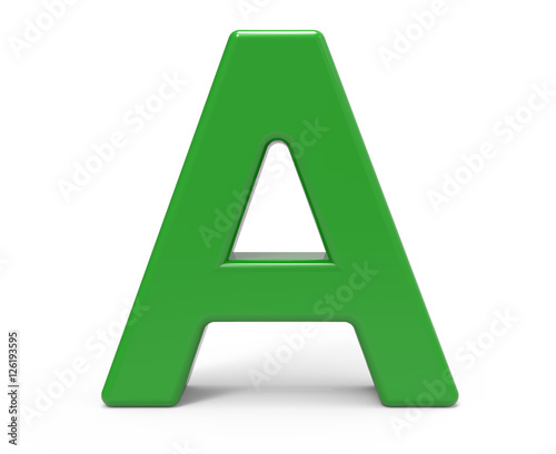 3d green letter A