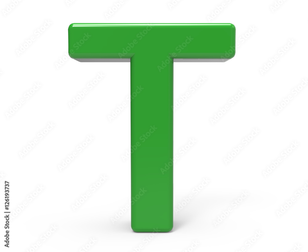 3d green letter T 3d green letter T