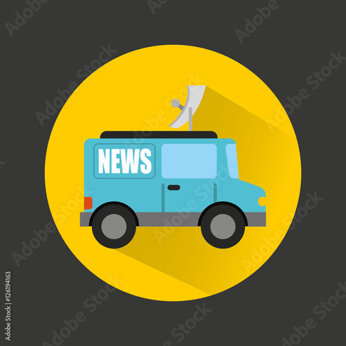 breaking news car isolated icon vector illustration design