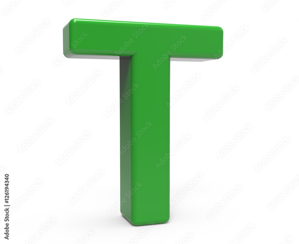 3d green letter T 3d green letter T