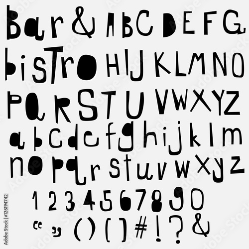 fun  doodle font collection,hand drawn alphabet set