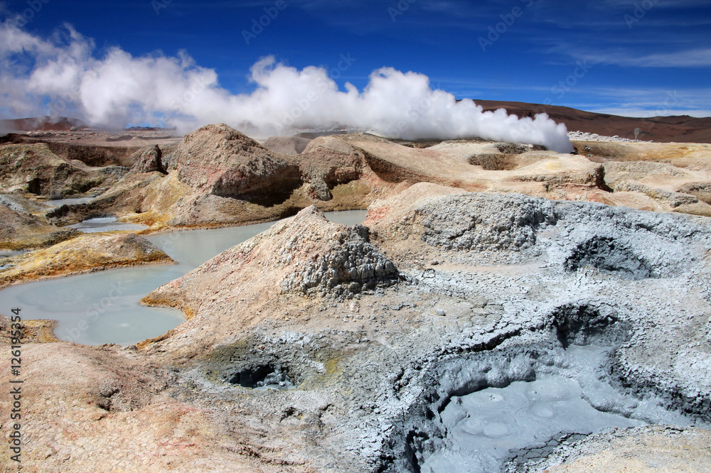 Sol de manana geyser field, southern Bolivia