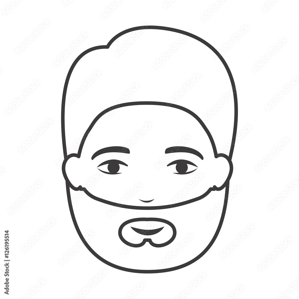 Man cartoon with beard icon. Male avatar person human and people theme. Isolated and silhouette design. Vector illustration Man cartoon with beard icon. Male avatar person human and people theme. Isolated and silhouette design. Vector illustration