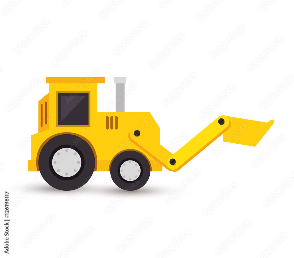 excavator toy isolated icon vector illustration design