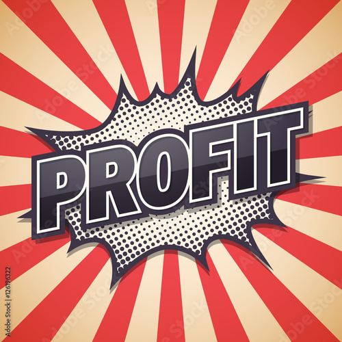 Profit, Retro poster, Vector illustration
